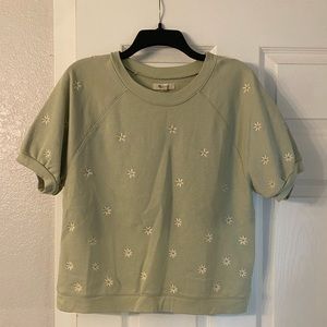 ✨ Madewell daisy short sleeved shirt light green